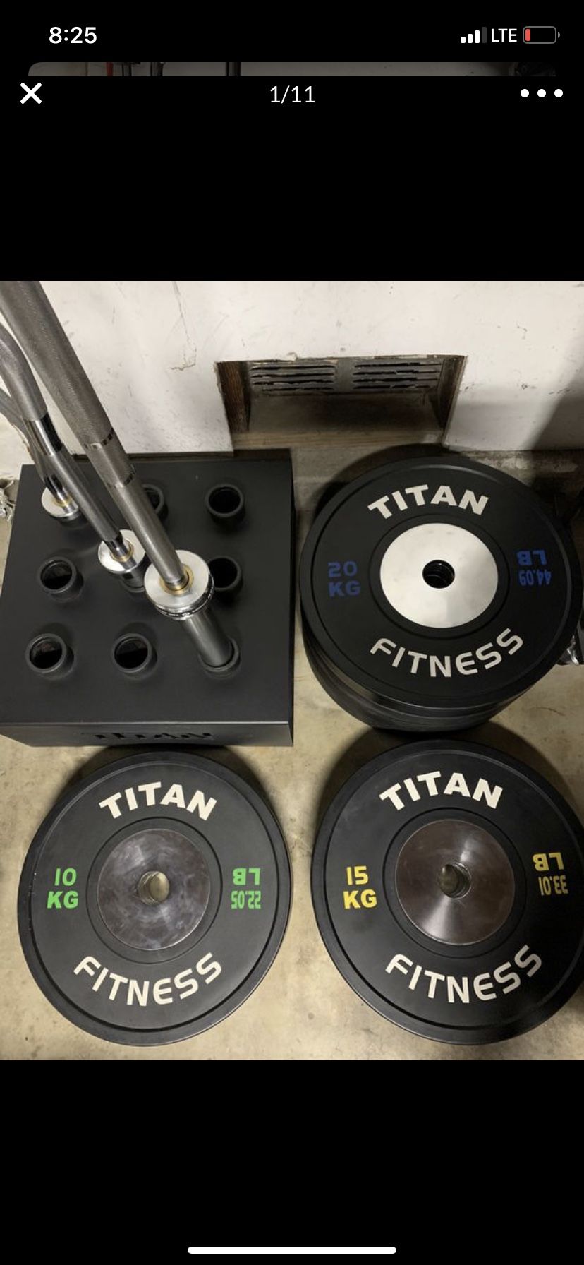 Calibrated titan fitness bumper weight 1,500$