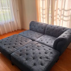 PB Pottery Barn Teen Modular Couch Sectional Sofa (4 Pieces)