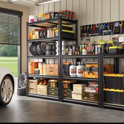 5-Tier Heavy Duty Shelving Unit 2000LBS Capacity - 72"W x 36"D x 16"H Industrial Storage Rack, Matte Black Garage Shelves