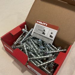 HILTI CONCRETE ANCHOR SCREWS 3/8” X 3” BOX OF 50, **NEW**  P/N 418097.   50 BOXES AVAILABLE ONLY $20 EACH!