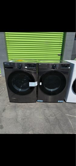 LG ThinQ Front-Load Washer and Dryer Set