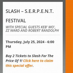 Slash From GNR serpent Tour 