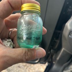 a "Beach Mason Ball Jar Shot Glas