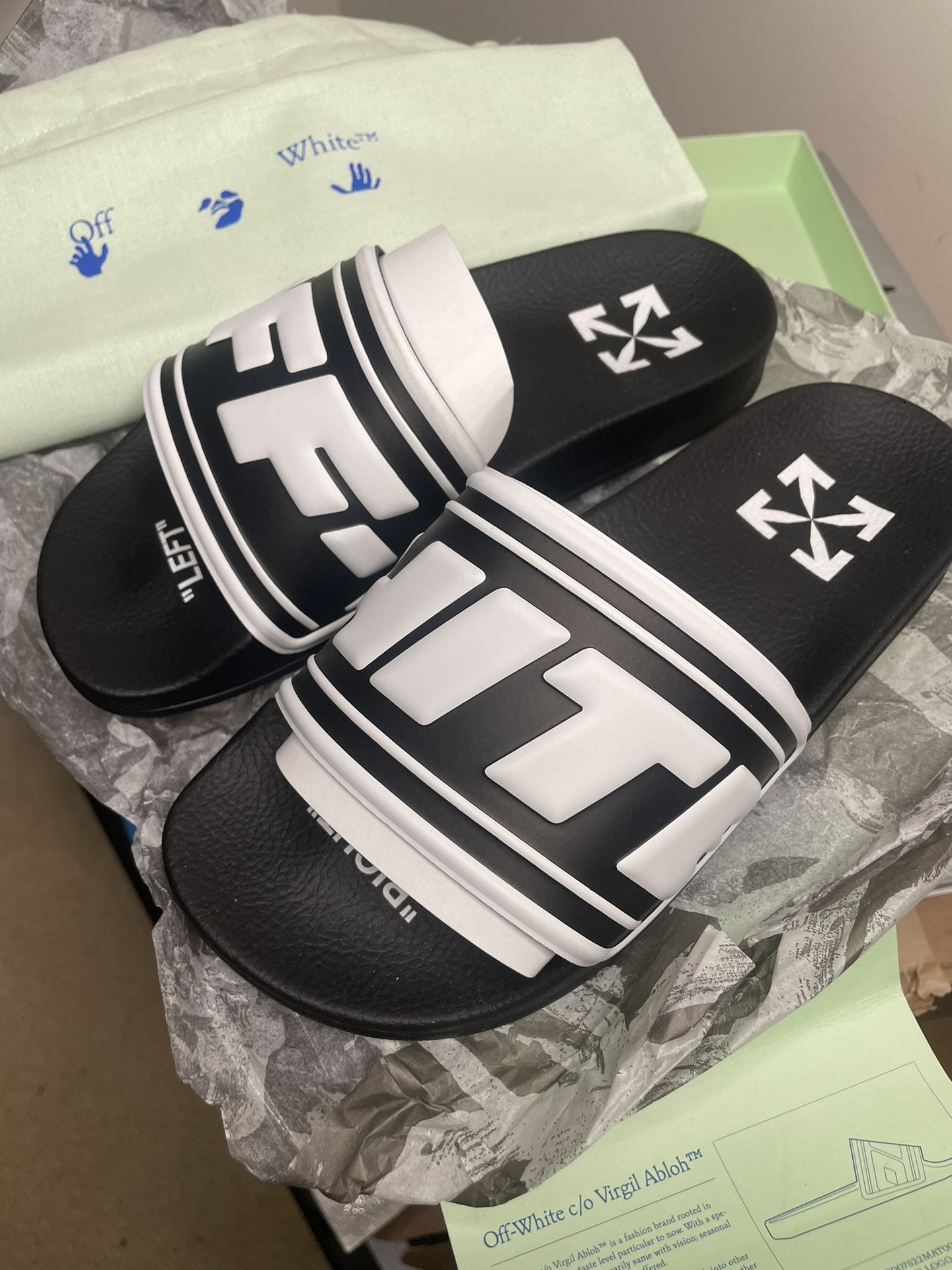 WOMEN OFF WHITE SLIDES SIZE