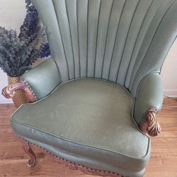 Beautiful Green Wingback Chair