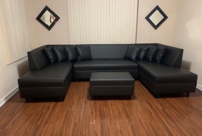Black u Shape Sofa Sectional For Sale Brand New 