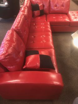 Red Sectional Sofa Set w/pillows