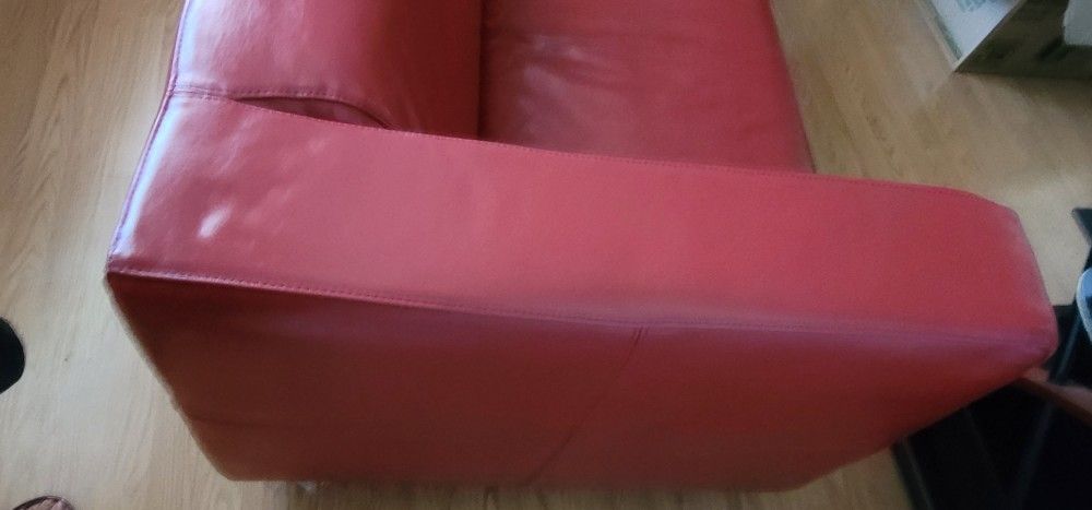 Red Leather Loveseat