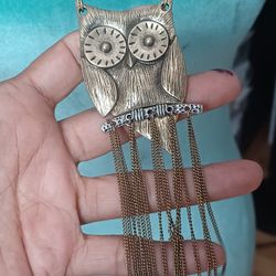 Owl Pendant Necklace Set 