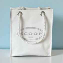 Scoop Beach Handbag White Tote Bag Shopping Purse 