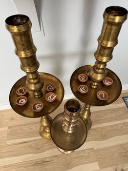 brass candlestick holders