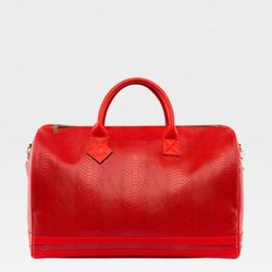 Tote&Carry Apollo 2 Duffle Bag in red faux crocodile skin leather. 