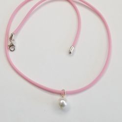 Pearl On Pink Rubber Cord