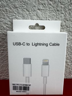 USB-C to Lightning Cable - Fast Charging iPhone Charger Cord (Brand New)