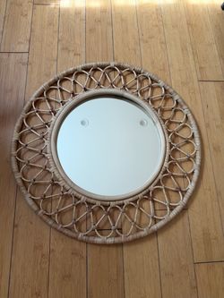 Round Rattan Woven Wall Mirror