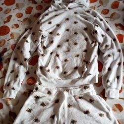 Plush Teddy Bear Print PJ Set 