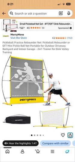 Pickleball practice rebounder