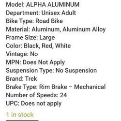 Trek Alpha Aluminum Alloy Bike