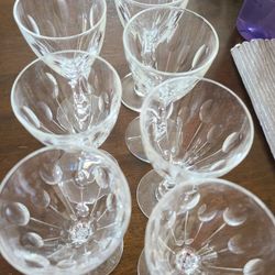 Vintage Eched Cryatal Stemmed Glass Ware 