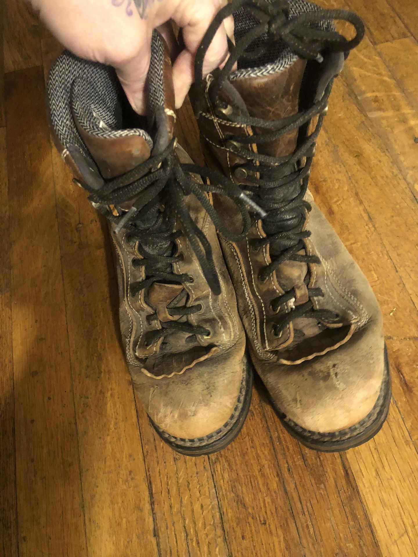 Georgia Boot Men’s Brown Lace Up Leather Workwear Combat Boots