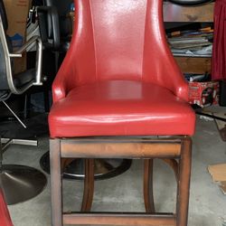 Two Beautiful Red Bar Stools !!