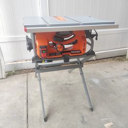 Ridgid 15 Amp 10" Portable Corded Jobsite Table Saw With Folding Stand 