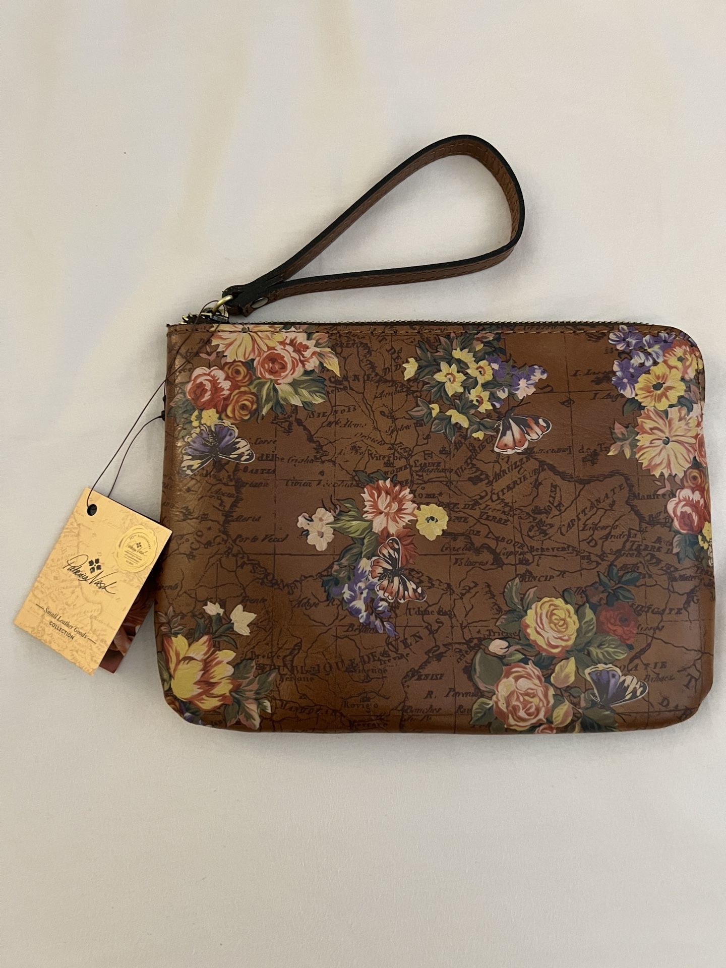 Patricia Nash English Garden Map Leather Wristlet