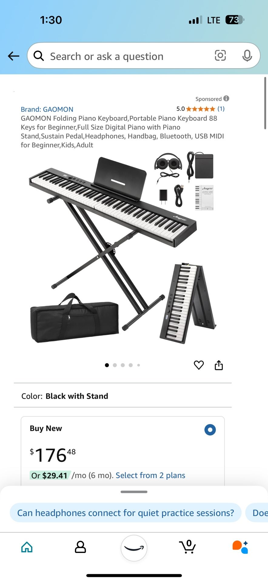 portable piano with stand new in box