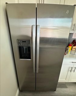 Almost New GE 36" Refrigerator, Stainless Steel