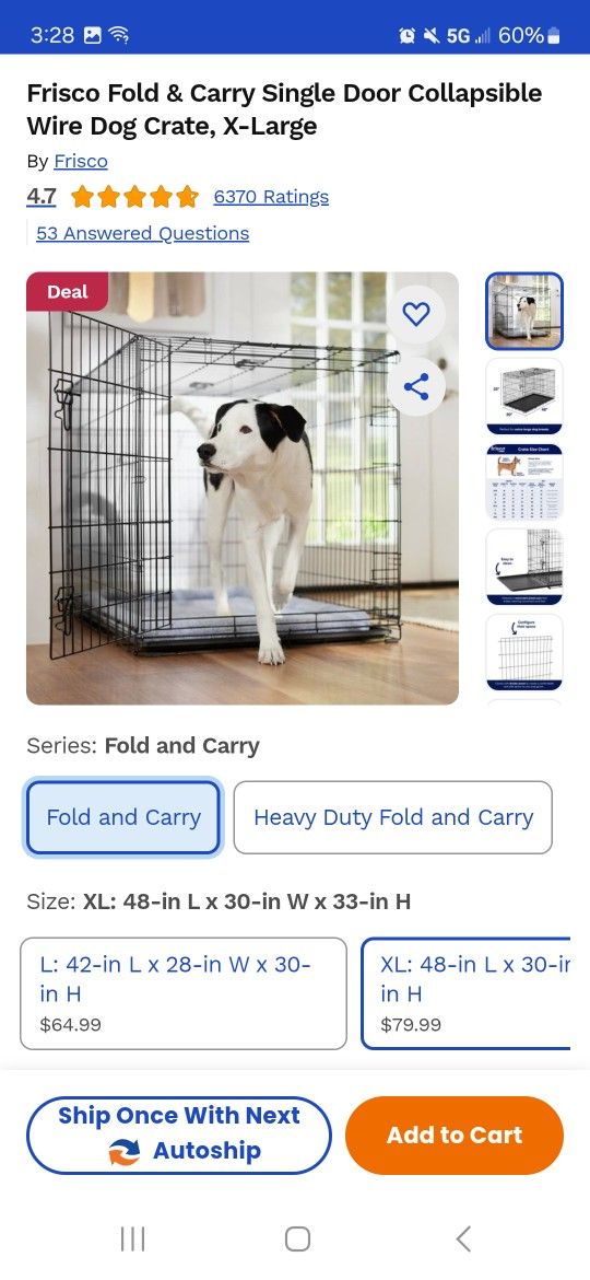 48wx30h Frisco Dog Crate Wire