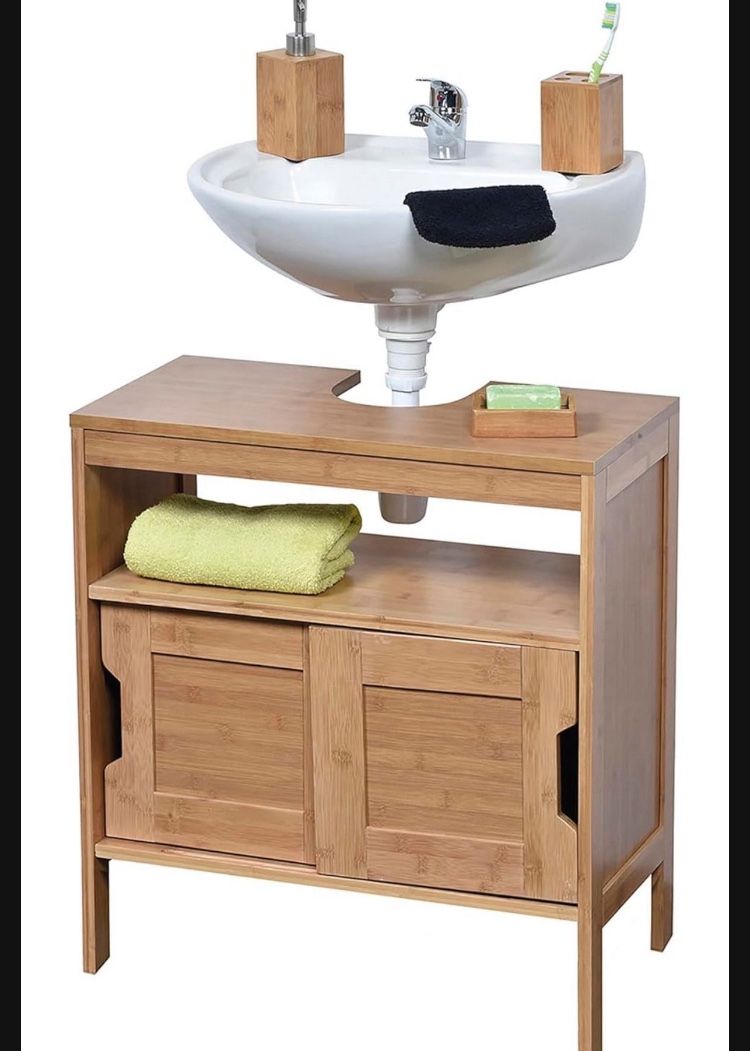 New Assembled- Under-Sink Cabinet with Open Shelf and Sliding Doors. 23.12"x12" ×27.10"