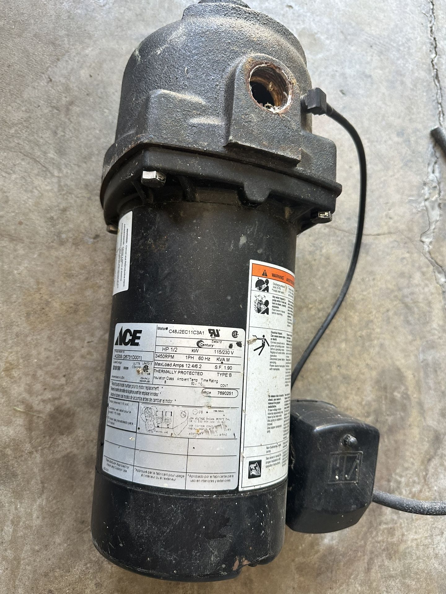Pentair Sta-Rite shallow well jet pump 1/2 HP