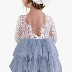 Lace Tutu Tulle Party Flower Girl Dress

