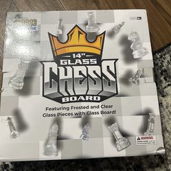 Glass Chess Set, 14 inch