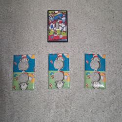 Dr Seuss themed  light switch plate and 3 outlet covers