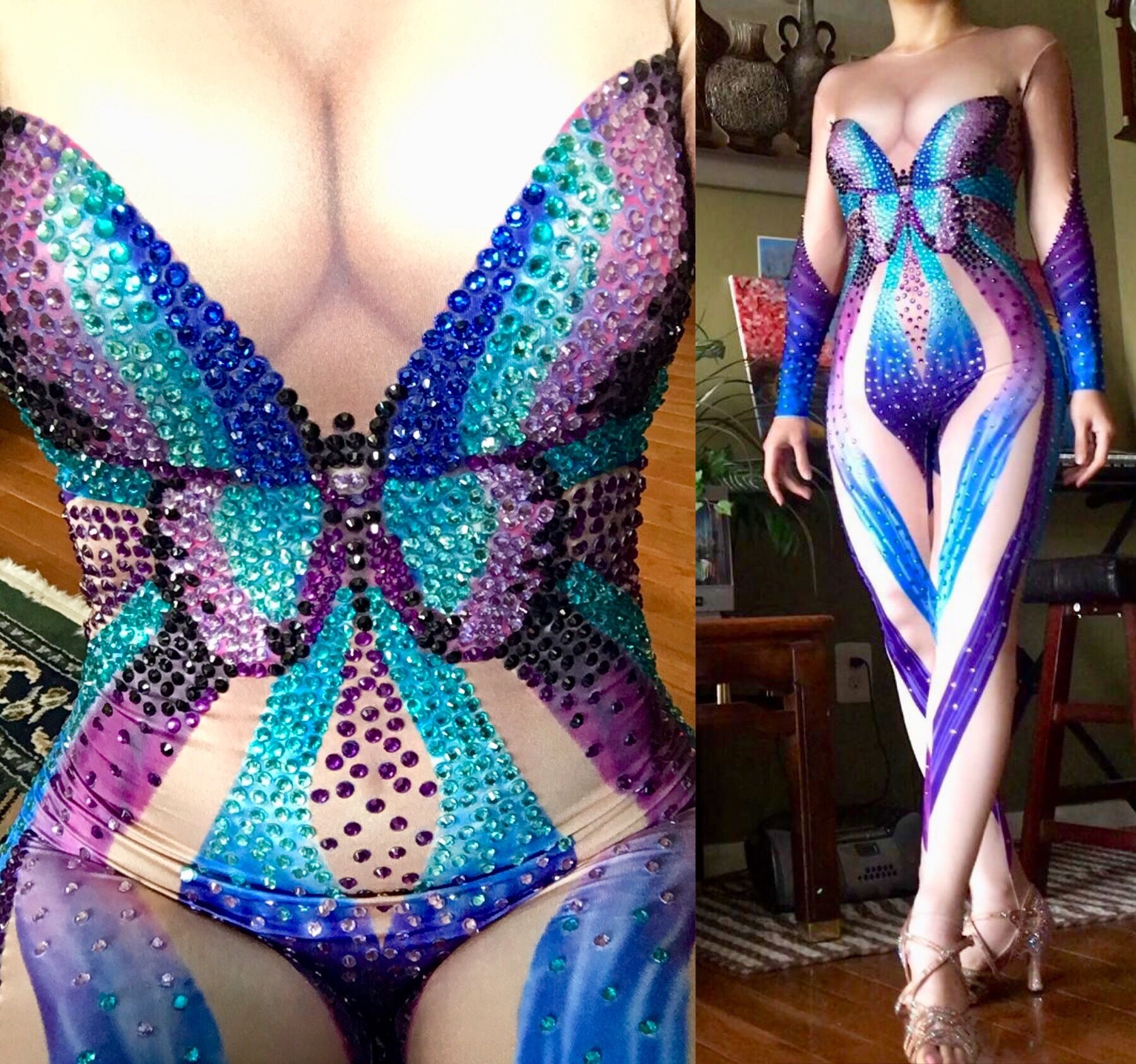 🆕🦋Gorgeous Butterfly Dance Costume Performance Bodysuit💃