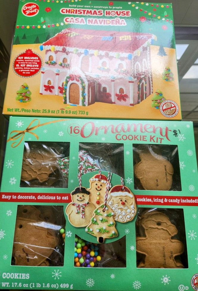 Kids Art Craft Christmas House And ORNAMENT COOKIE KIT