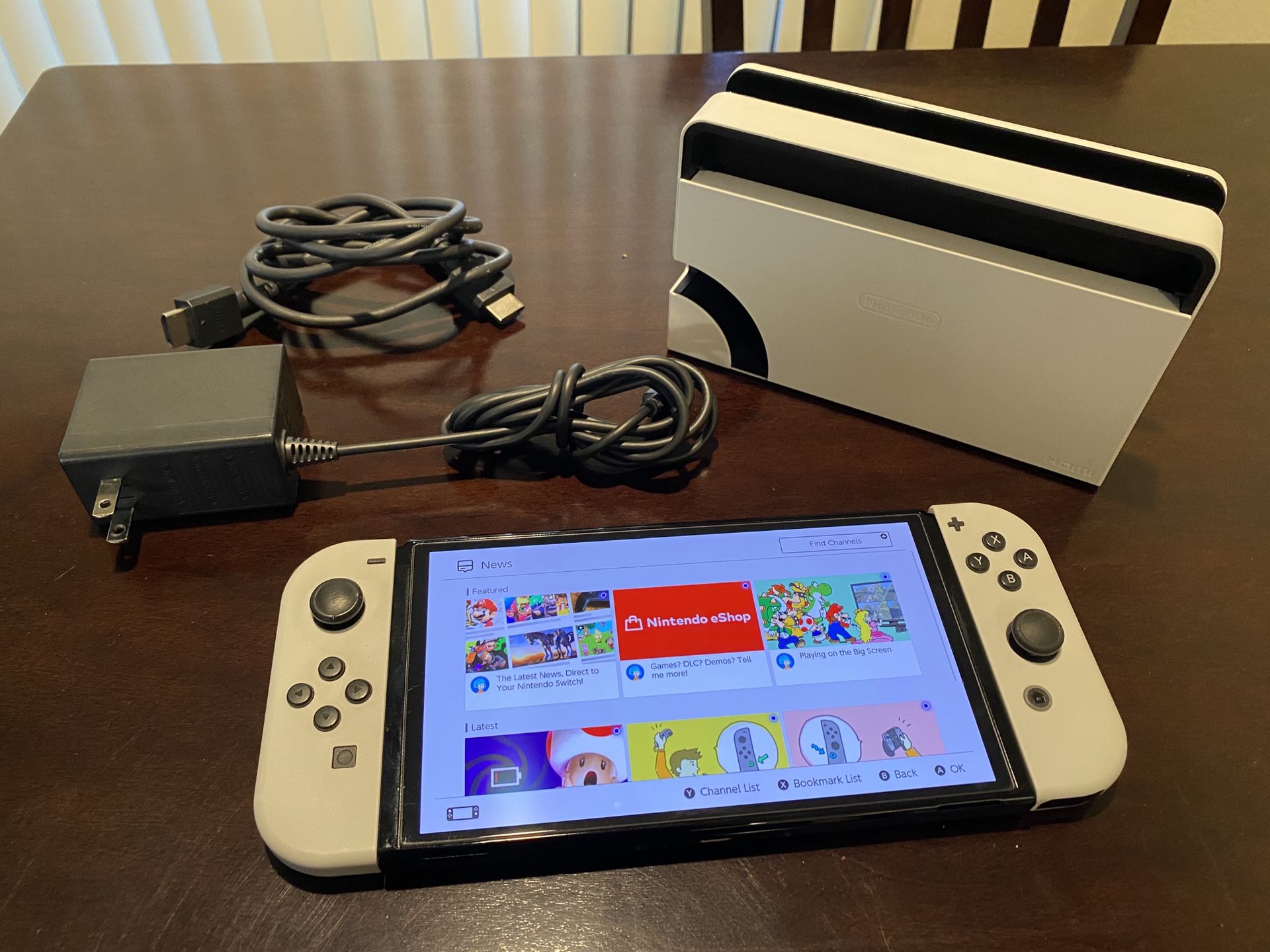Nintendo Switch (OLED) With Dock And White Joy-Cons