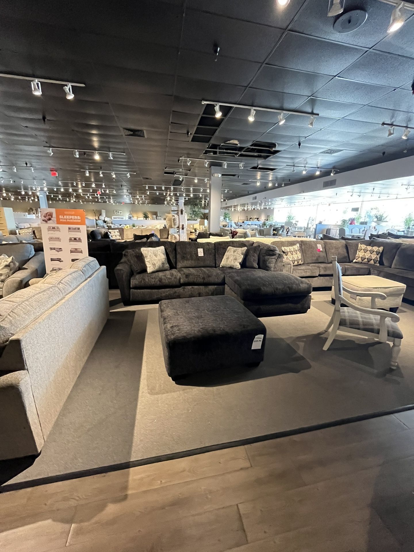 Grey 2pc Chaise sectional couch