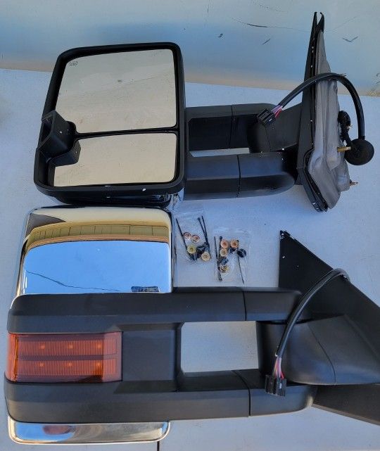 14-17 Chevrolet Silverado Gmc Sierra Towing Mirrors Espejos Retrovisores Chevy