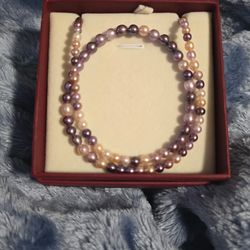 ✨ Caviar Pearl Necklace & Bracelet Set – Multicolor Freshwater Pearls ✨