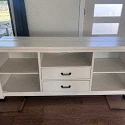 Living Spaces 70” White TV Stand