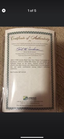 Rare Coin 1909-S VDB Lincoln Head Cent