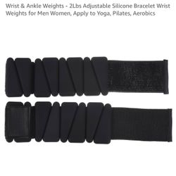 Wrist Weights Set of 2(2Lbs Each), Adjustable Silicone Workout Weights for Women and Men, Wearable Ankle/Wrist Weights Suitable for Yoga, Dance, Pilat