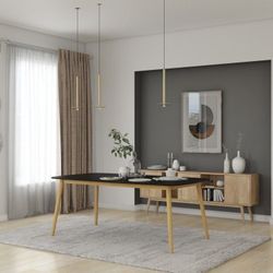 BRAND NEW Furniture Outdoor & Patio Dining Table Made Of 100% FSC Solid Wood & Black Duracoat