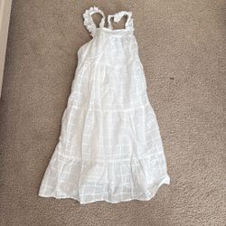 Girls White Dress - Large