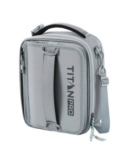 Titan PRO Expandable Lunch Box by Arctic Zone with Ice Walls® & Leak-Proof Bento, Keeps Food Cold Up to 6 Hours (Grey/Blue/Black) Free keychain
