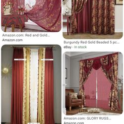 Bundle of Burgundy And Gold Drapes 