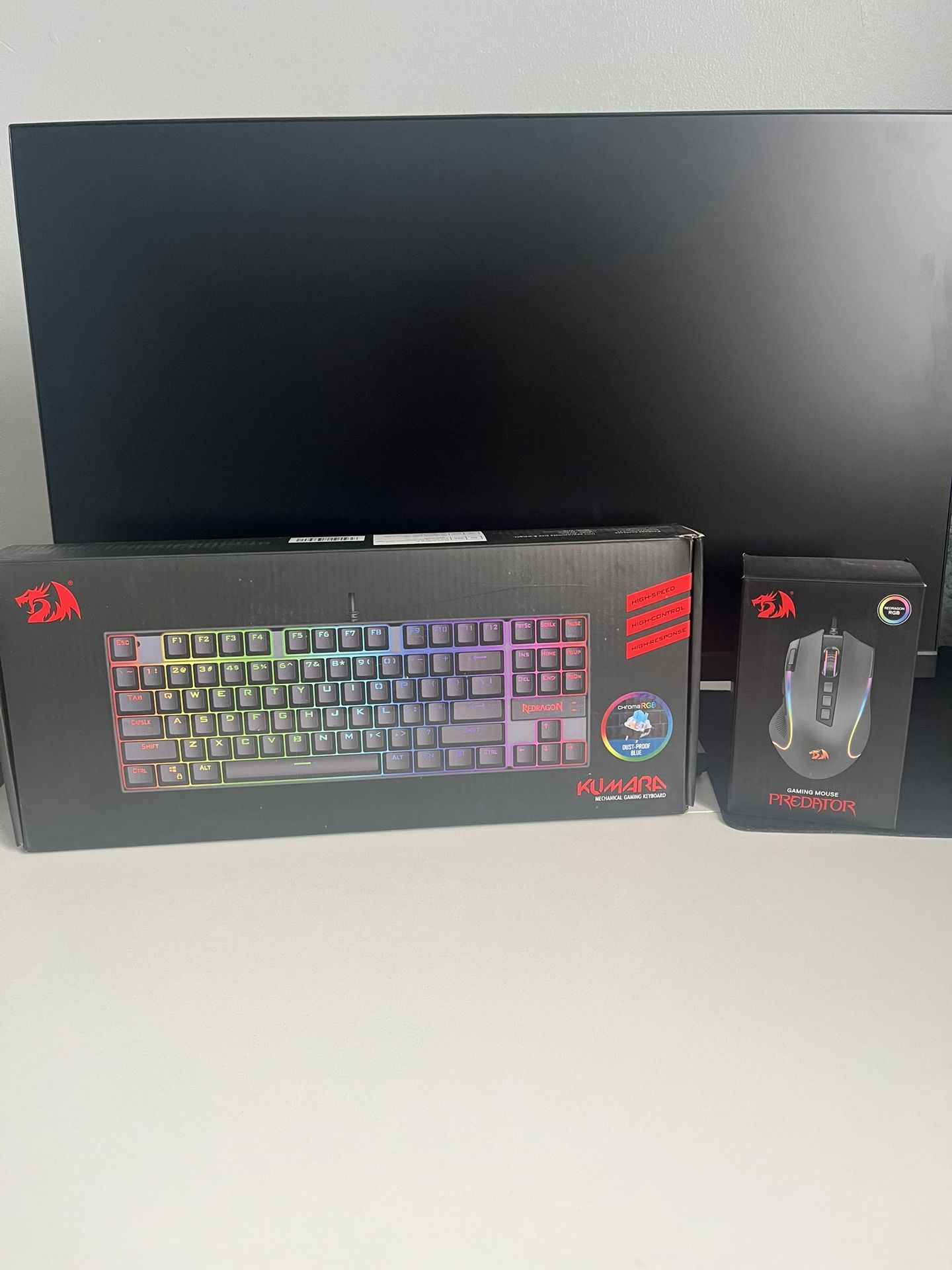 LED Red Dragon Wired Keyboard And Mouse