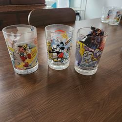 McDonald's 2001 Disney 100 Celebration Glass Set X3 Of Them. New